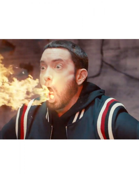 Eminem Godzilla Black Bomber Jacket Eminem Godzilla Black Bomber Jacket