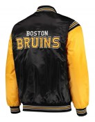 Enforcer Boston Bruins Yellow and Black Satin Jacket