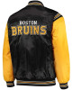 Enforcer Boston Bruins Yellow and Black Satin Jacket Enforcer Boston Bruins Yellow and Black Satin Jacket