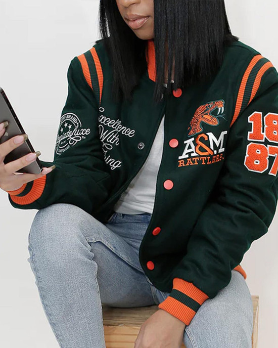 Florida A&M University Green Varsity Jacket Florida A&M University Green Varsity Jacket