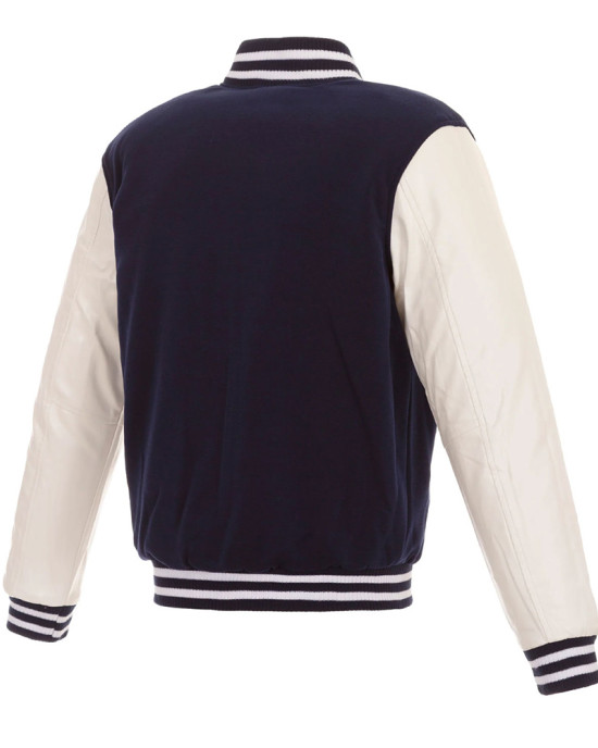 Florida Panthers Varsity Navy and White Jacket Florida Panthers Varsity Navy and White Jacket