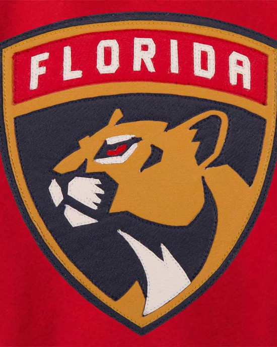 Florida Panthers Varsity Red and White Jacket Florida Panthers Varsity Red and White Jacket