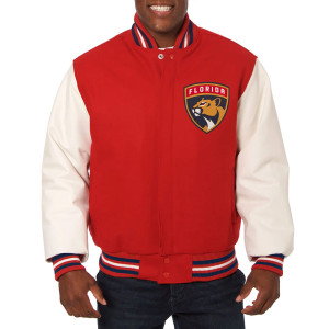 Florida Panthers Varsity Red and White Jacket