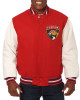 Florida Panthers Varsity Red and White Jacket Florida Panthers Varsity Red and White Jacket