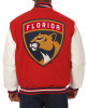 Florida Panthers Varsity Red and White Jacket Florida Panthers Varsity Red and White Jacket