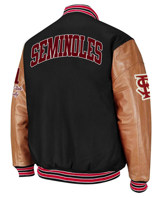 Florida State Seminoles Varsity Black and Brown Jacket Florida State Seminoles Varsity Black and Brown Jacket
