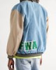 Friends With Animals Denim Varsity Jacket Friends With Animals Denim Varsity Jacket