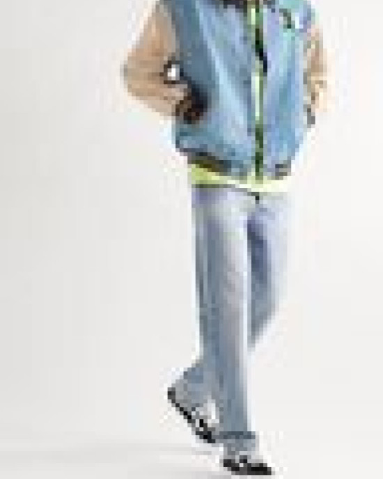 Friends With Animals Denim Varsity Jacket Friends With Animals Denim Varsity Jacket