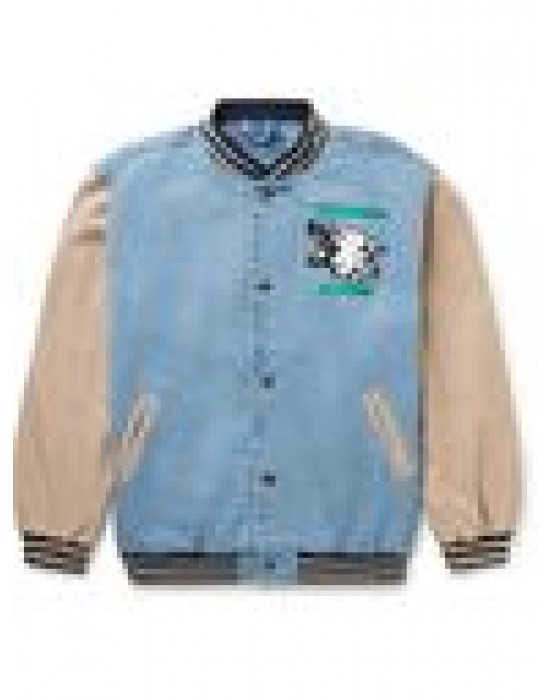 Friends With Animals Denim Varsity Jacket