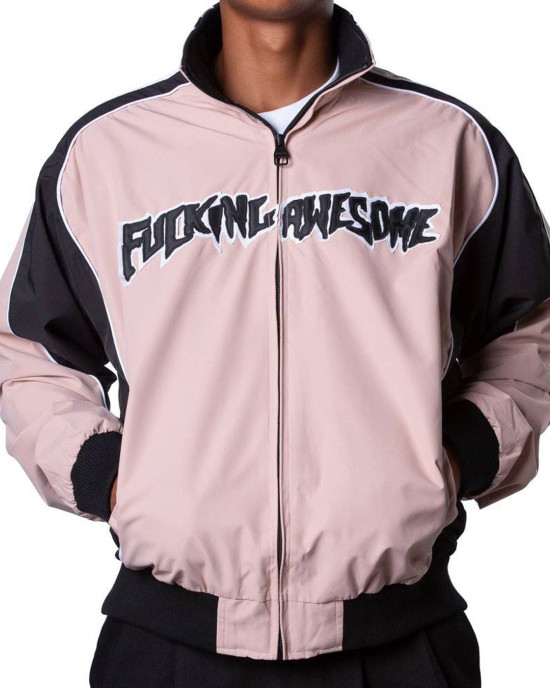 Fucking Awesome Two Tone Warm Up Pink and Black Jacket Fucking Awesome Two Tone Warm Up Pink and Black Jacket