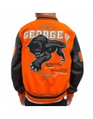 George V Panther Red Wool Varsity Jacket