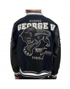 George V Panther Red Wool Varsity Jacket