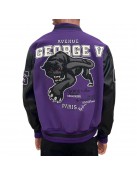 George V Panther Red Wool Varsity Jacket