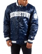 Georgetown Blue Bomber Varsity Satin Jacket
