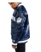 Georgetown Blue Bomber Varsity Satin Jacket