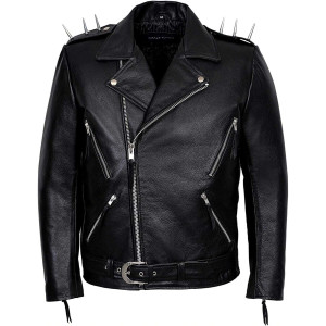 Ghost Rider Men's Black Metal Spikes Jacket