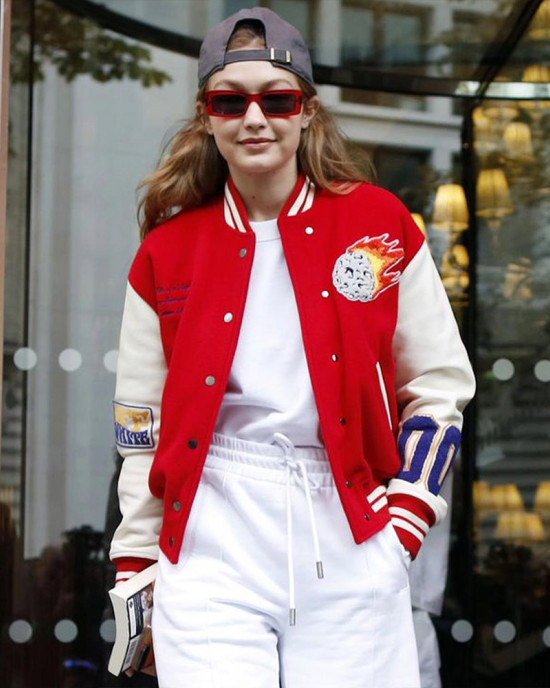 Gigi Hadid Meteor Shower Varsity Jacket Gigi Hadid Meteor Shower Varsity Jacket