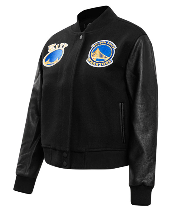 Golden State Warriors Classic Black Varsity Jacket Golden State Warriors Classic Black Varsity Jacket