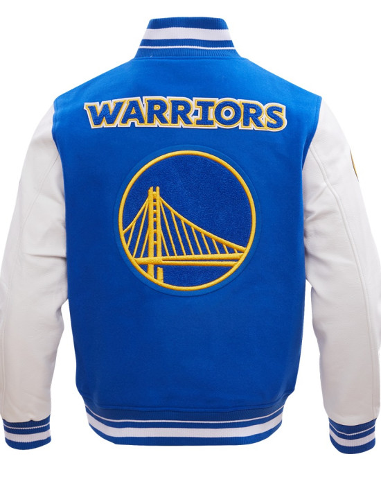 Golden State Warriors Retro Classic Off White Wool Varsity Jacket Golden State Warriors Retro Classic Off White Wool Varsity Jacket