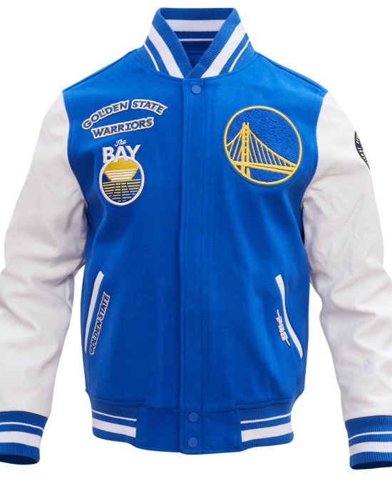 Golden State Warriors Retro Classic Off White Wool Varsity Jacket Golden State Warriors Retro Classic Off White Wool Varsity Jacket