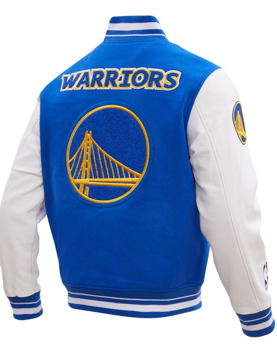 Golden State Warriors Retro Classic Off White Wool Varsity Jacket Golden State Warriors Retro Classic Off White Wool Varsity Jacket
