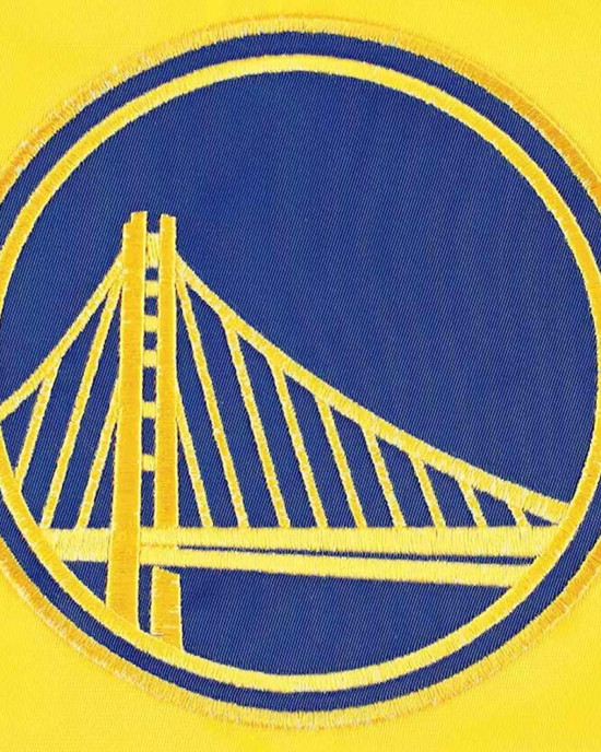 Golden State Warriors Slider Varsity Yellow Satin Jacket Golden State Warriors Slider Varsity Yellow Satin Jacket