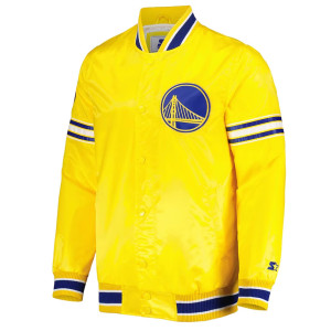 Golden State Warriors Slider Varsity Yellow Satin Jacket