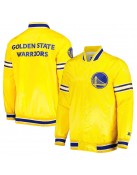 Golden State Warriors Slider Varsity Yellow Satin Jacket