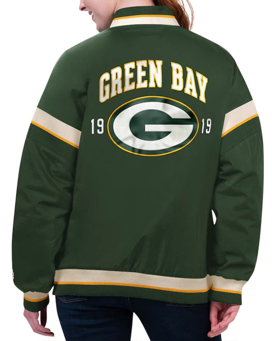 Green Bay Packers Tournament Green Varsity Jacket Green Bay Packers Tournament Green Varsity Jacket
