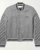 Grey Off White Varsity Wool Jacket Grey Off White Varsity Wool Jacket