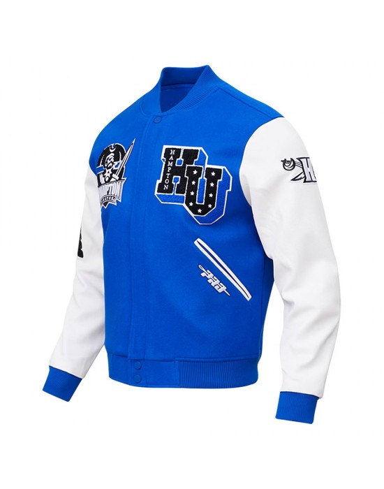 Hampton Pirates Classic Varsity Royal and White Jacket