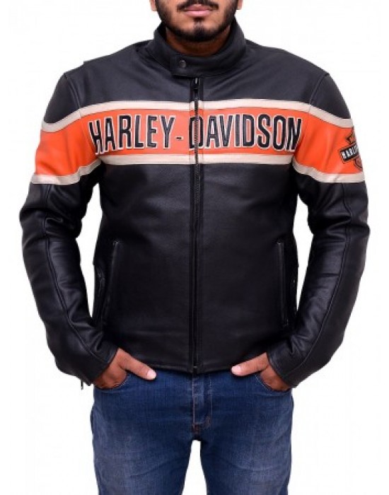 Harley Davidson Victory Lane Biker Leather Jacket