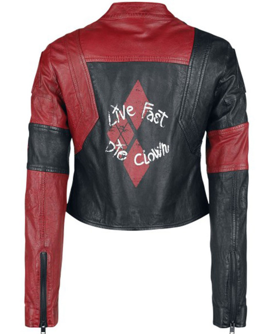 Harley Quinn Live Fast Die Clown Leather Jacket Harley Quinn Live Fast Die Clown Leather Jacket