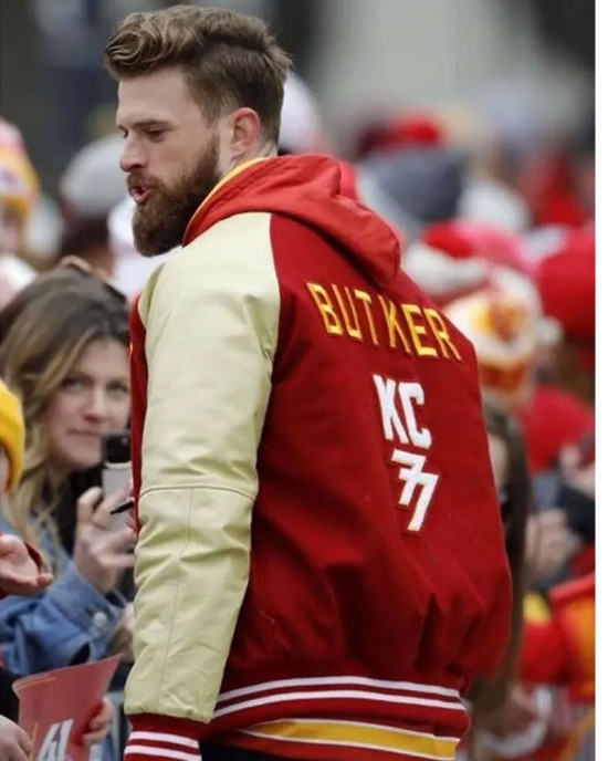 Harrison Butker Super Bowl LVII Parade Varsity Jacket Harrison Butker Super Bowl LVII Parade Varsity Jacket
