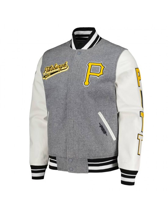Heather Gray/White Pittsburgh Pirates Varsity Jacket