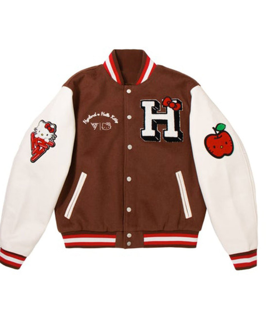 Hello Kitty Apples Wool Varsity Jacket Hello Kitty Apples Wool Varsity Jacket