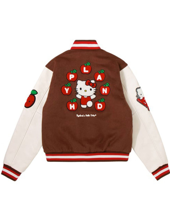Hello Kitty Apples Wool Varsity Jacket Hello Kitty Apples Wool Varsity Jacket