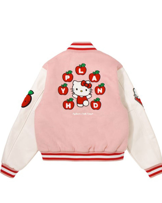 Hello Kitty Apples Wool Varsity Jacket Hello Kitty Apples Wool Varsity Jacket
