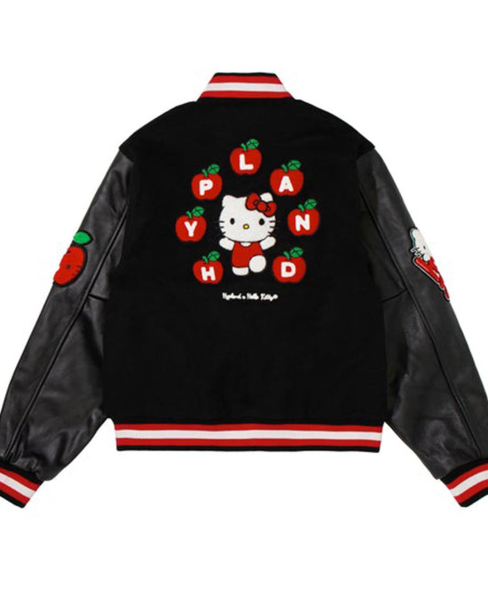 Hello Kitty Apples Wool Varsity Jacket Hello Kitty Apples Wool Varsity Jacket