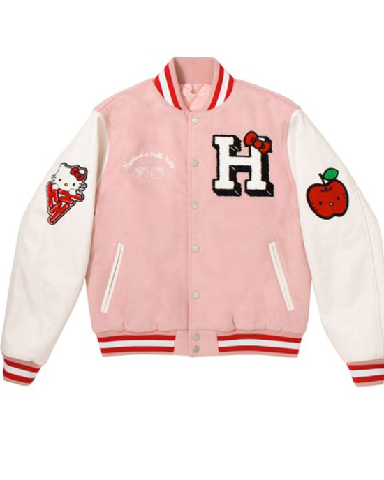 Hello Kitty Apples Wool Varsity Jacket Hello Kitty Apples Wool Varsity Jacket