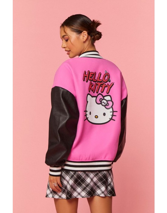 Hello Kitty & Friends Pink Wool Varsity Jacket