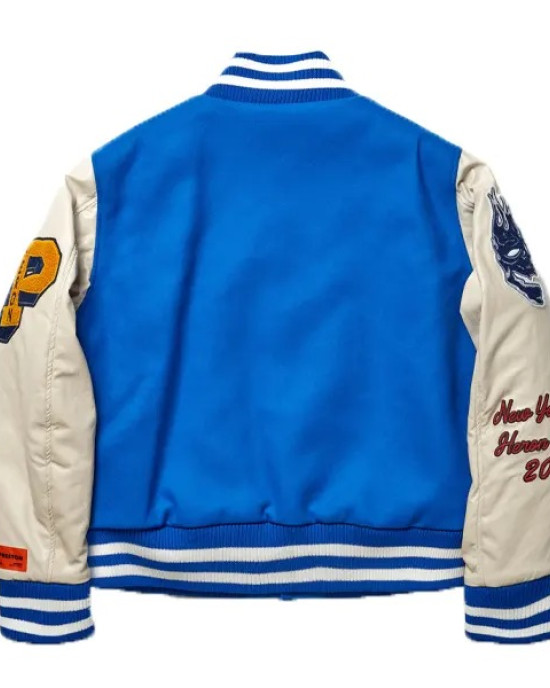 Heron Preston Blue Varsity Jacket Heron Preston Blue Varsity Jacket