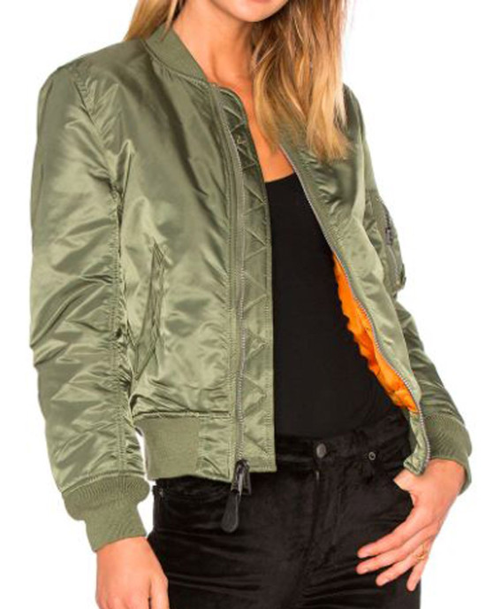 Hightown Monica Raymund Green Bomber Jacket Hightown Monica Raymund Green Bomber Jacket