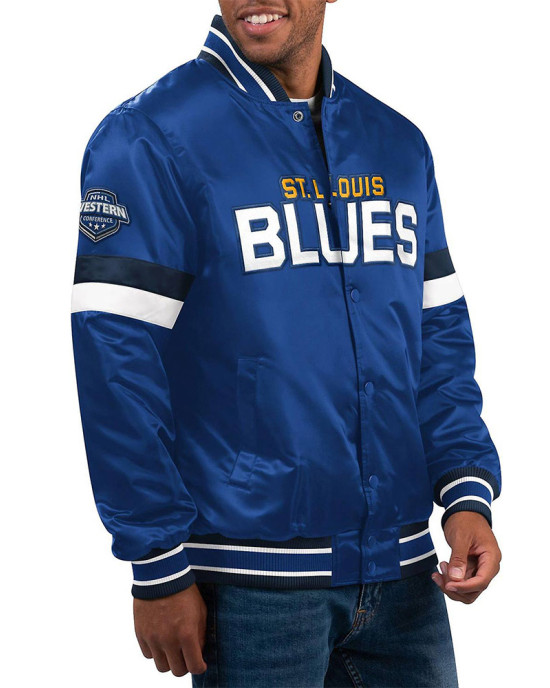 Home Game St. Louis Blues Varsity Satin Jacket Home Game St. Louis Blues Varsity Satin Jacket