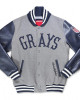 Homestead Grays Navy and Gray Varsity Jacket Homestead Grays Navy and Gray Varsity Jacket