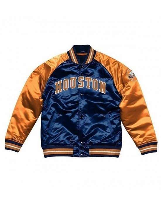 Houston Astros Blue And Orange Satin Jacket