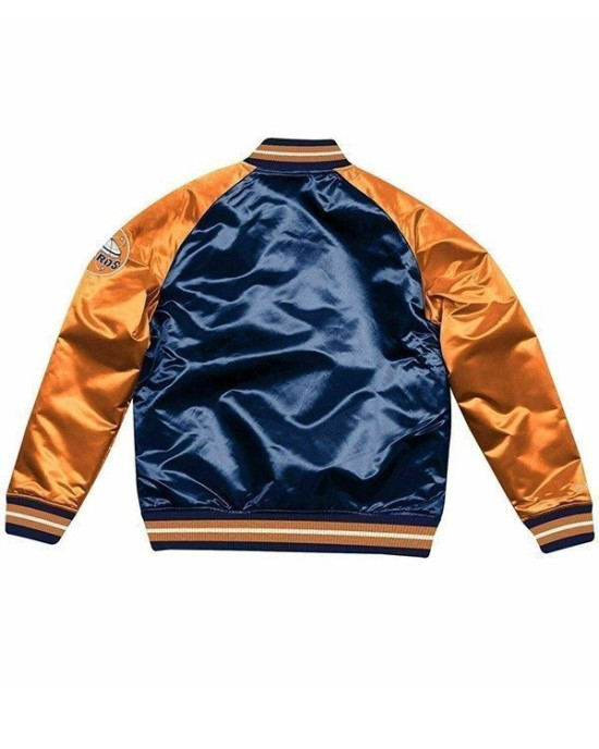Houston Astros Blue And Orange Satin Jacket Houston Astros Blue And Orange Satin Jacket