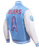 Houston Oilers Retro Classic Blue Varsity Jacket Houston Oilers Retro Classic Blue Varsity Jacket