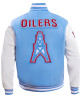 Houston Oilers Retro Classic Blue Varsity Jacket Houston Oilers Retro Classic Blue Varsity Jacket