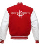 Houston Rockets NBA Letterman Red and White Jacket Houston Rockets NBA Letterman Red and White Jacket